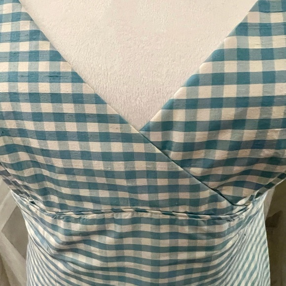 Beautiful Gingham Print Dress Blue & White - Picture 4 of 7